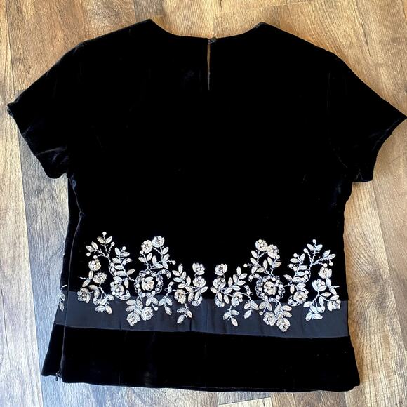 Vintage Talbots Women's Black Velvet Regency Top 6 - Picture 5 of 9